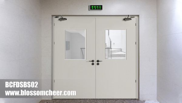 European Standard Certified Steel Fire Rate Door With Glass For Office Project