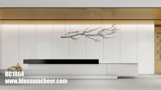Chinese Fresh Style White HPL Wooden Fireproof Wainscoting For Office Project