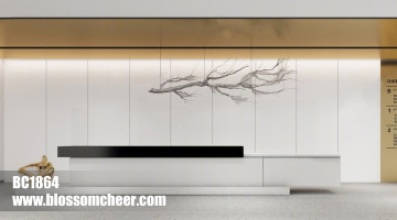 Chinese Fresh Style White HPL Wooden Fireproof Wainscoting For Office Project
