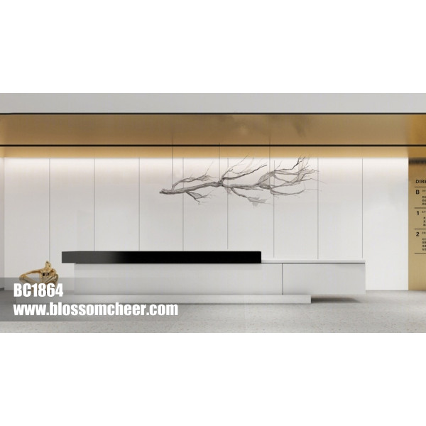 Chinese Fresh Style White HPL Wooden Fireproof Wainscoting For Office Project