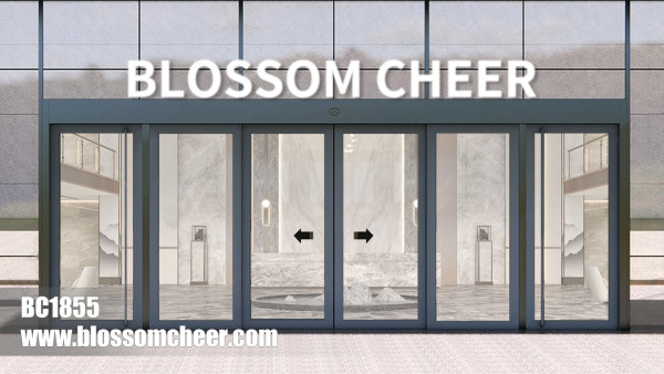 Chinese High-end BLOSSOM CHEER Aluminum Automatic Glass Door For Hotel Project