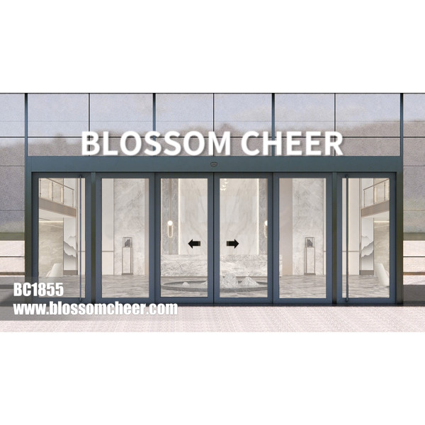 Chinese High-end BLOSSOM CHEER Aluminum Automatic Glass Door For Hotel Project