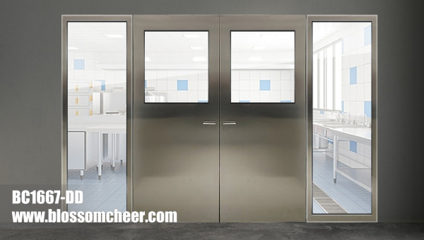 Chinese International Standard Stainless Steel Glass Double Door For Hotel Project