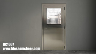 Middle East High-end 304 Stainless Steel Flat Glass Single Door For Hotel Project