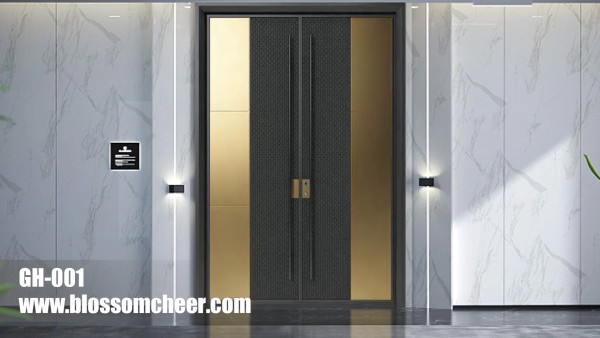 Turkish Modern Style Cast Aluminum Armored Double Entrance Door For Villa Project