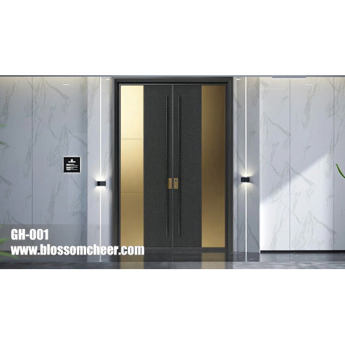 Turkish Modern Style Cast Aluminum Armored Double Entrance Door For Villa Project