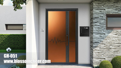 European Luxury Style Cast Aluminum Double Unequal Front Door For Villa Project