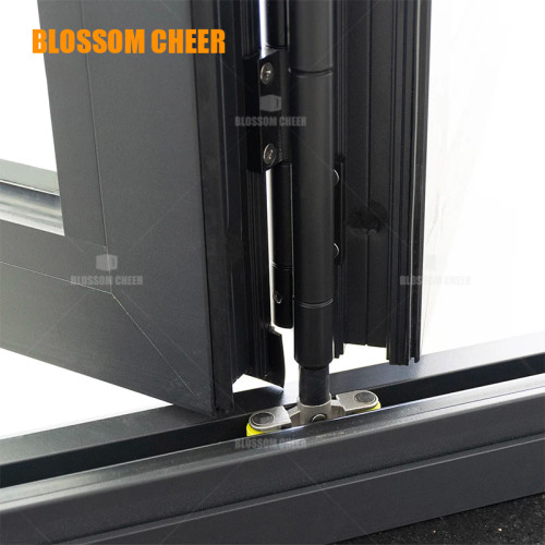 Nordic Minimalist Style Aluminum Alloy Glass Patio Folding Door For Hotel Project