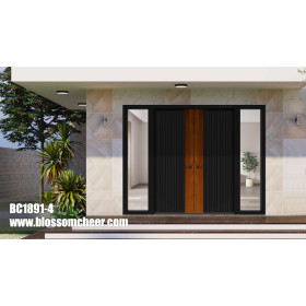 High-end Customize Wood Veneer Paint Door With Aluminum Frame For Villa Project