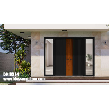 High-end Customize Wood Veneer Paint Door With Aluminum Frame For Villa Project