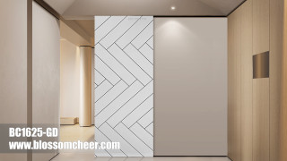 Porte fantôme en bois de style français spécial avec rainures blanches peintes pour projet d'hôtel