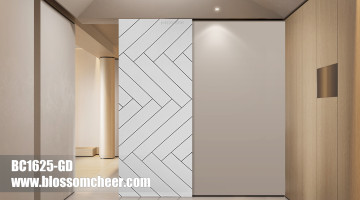 Porte fantôme en bois de style français spécial avec rainures blanches peintes pour projet d'hôtel