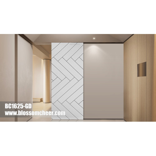 French Special Style White Groove Line Paint Ghost Wooden Door For Hotel Project