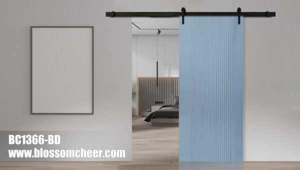 High-end Customized Groove Line Painted Wooden Barn Door For Villa Project
