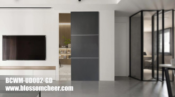 European Matte Grey Metal Strip Melamine Secret Ghost Door For Apartment Project