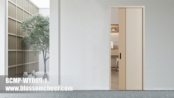 Nordic Minimalist Style High-end Painted Wooden Pocket Door For Villa Project