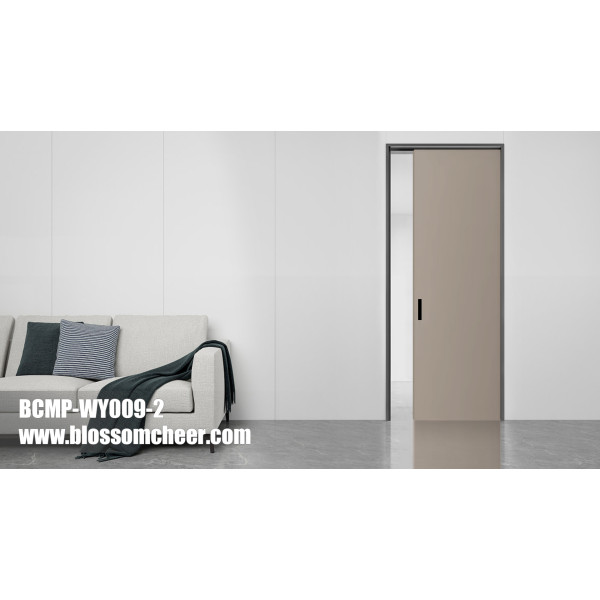 Chinese Modern Wall-mounted Pure Color Paint Pocket Door For Apartment Project