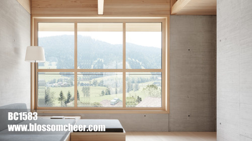 Nordic Original Style Natural Surface Aluminum Fixed Window For Hotel Project