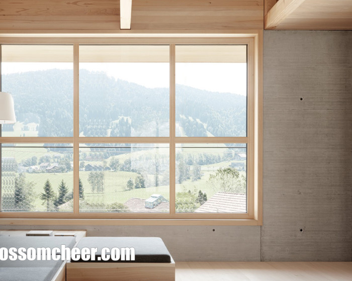 Nordic Original Style Natural Surface Aluminum Fixed Window For Hotel Project