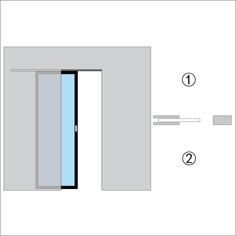 P1=Single Sliding Pocket Door