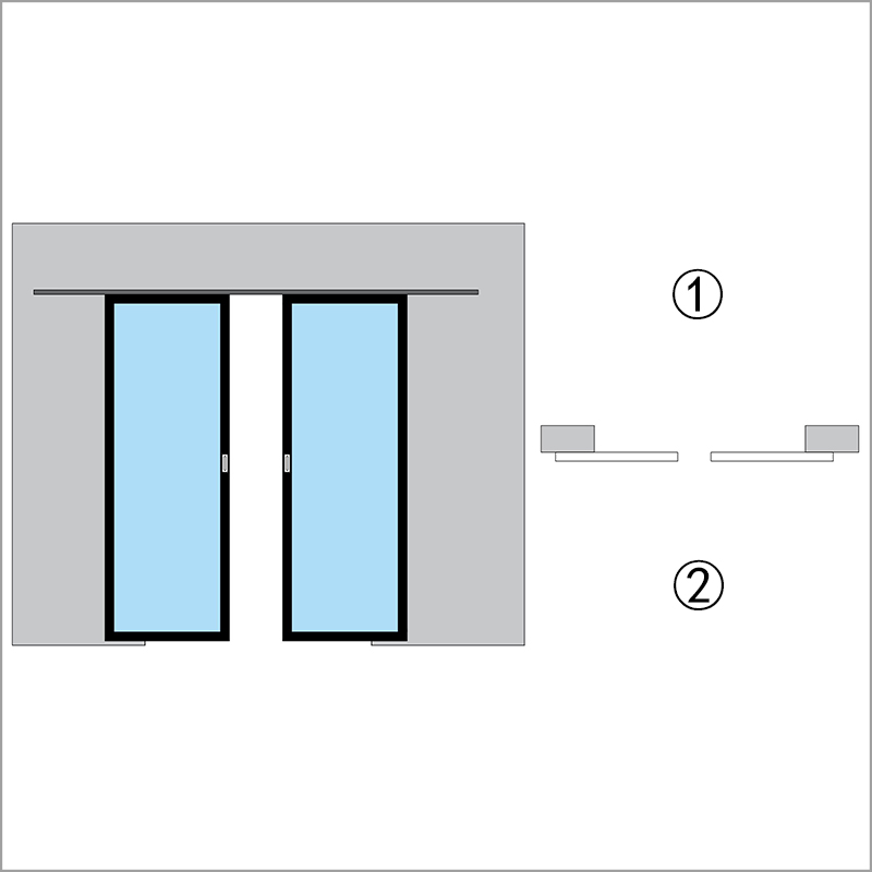 S2=Single Track External Different Direction Linkage Door