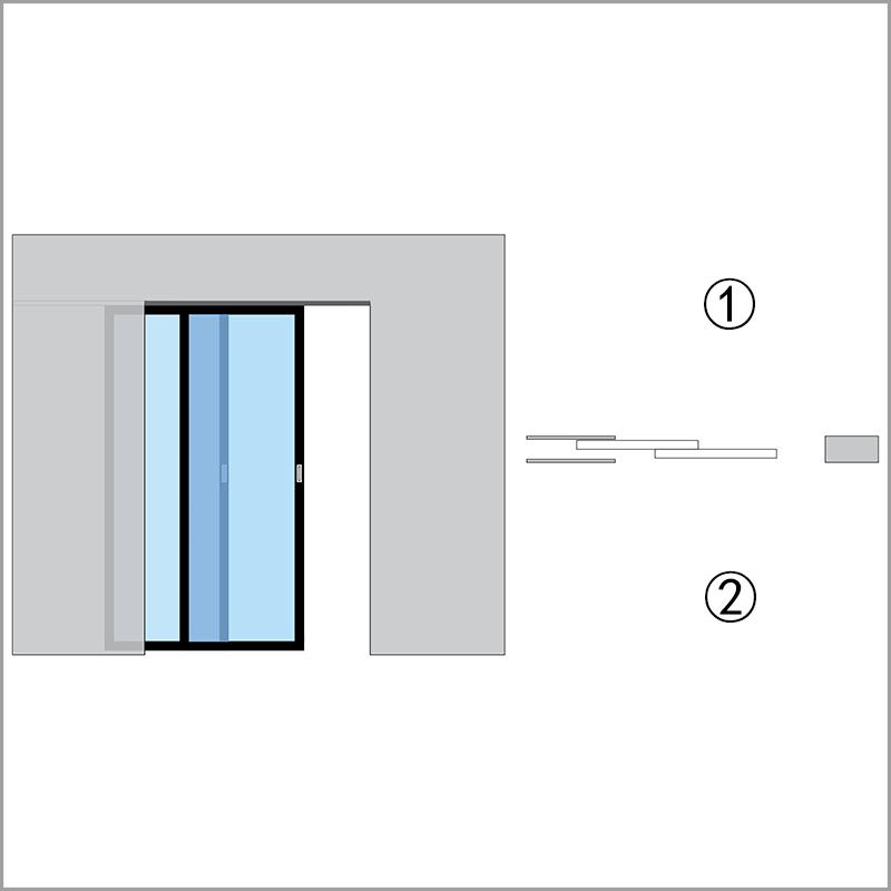 P3=2-Rail Linkage Pocket Door