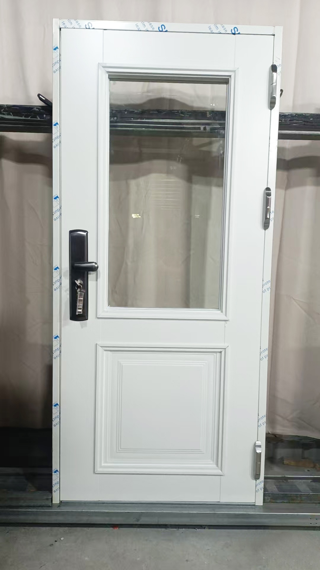 BC1400-white stainless steel glass door