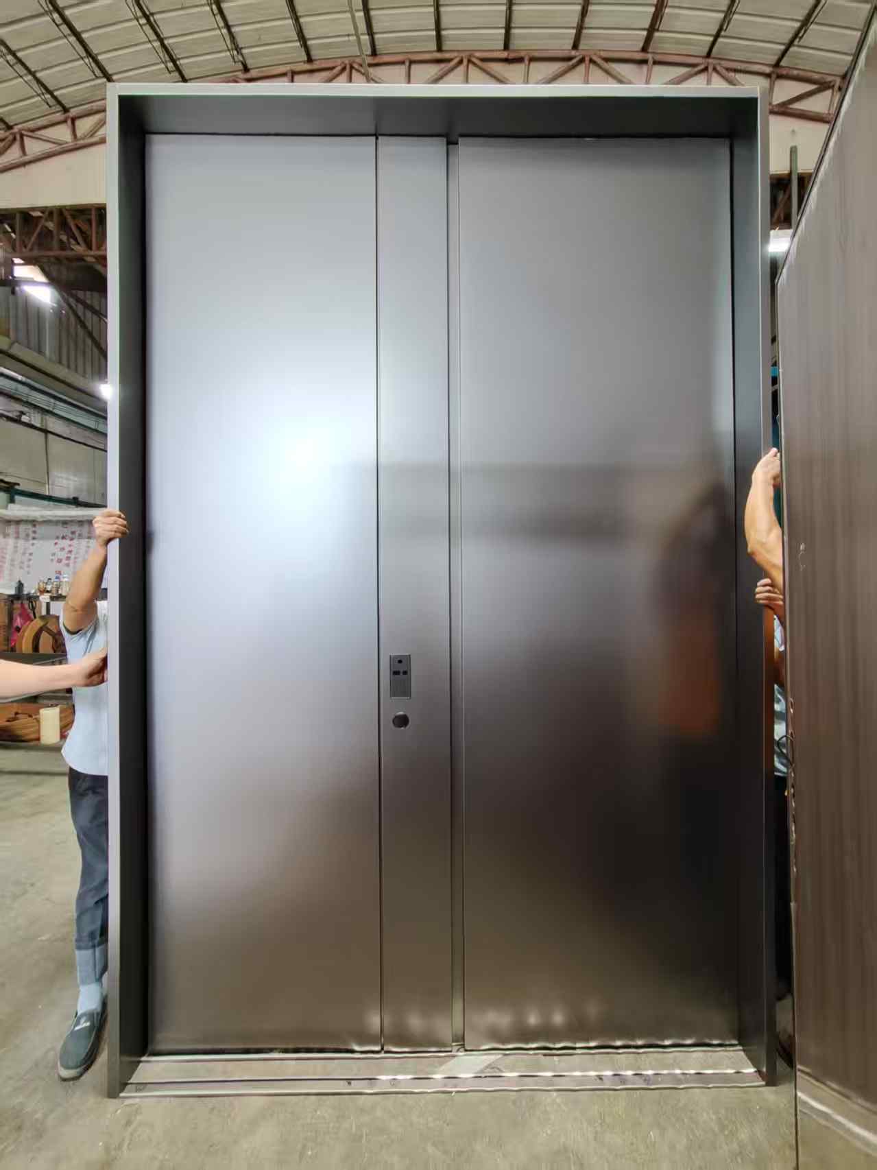 BC1400-porte vitrée en acier inoxydable blanc