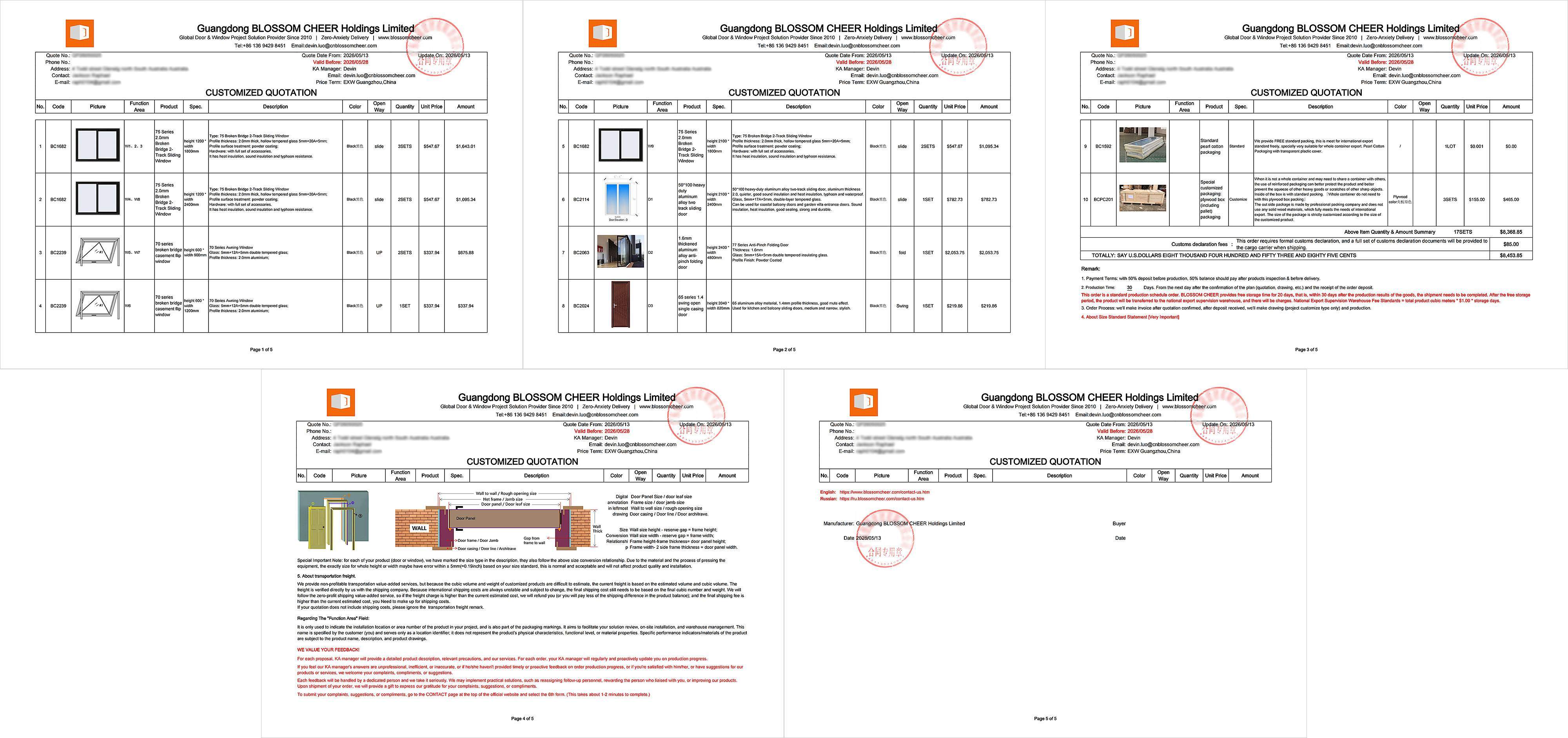 Customize quotation template preview
