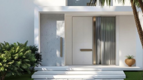Armored Flat Panel Aluminum Entry Door for Office & Villa Projects | BLOSSOM CHEER