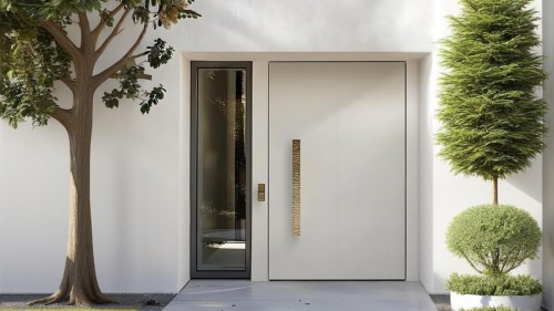 Armored Flat Panel Aluminum Entry Door for Office & Villa Projects | BLOSSOM CHEER