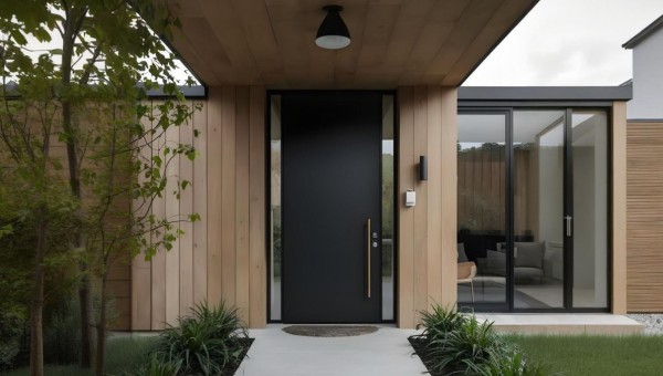 Armored Flat Panel Aluminum Entry Door for Office & Villa Projects