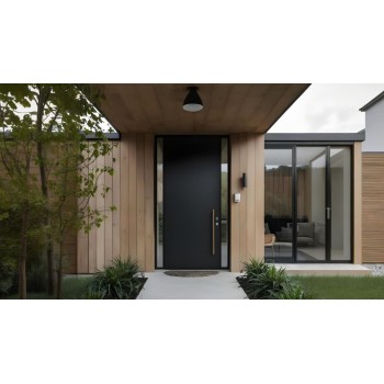Armored Flat Panel Aluminum Entry Door for Office & Villa Projects