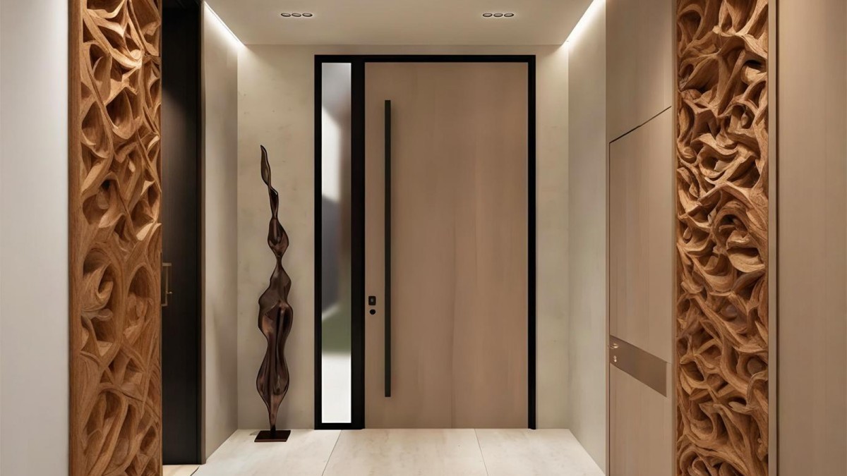 UV transfer aluminum door surface option with decorative finish