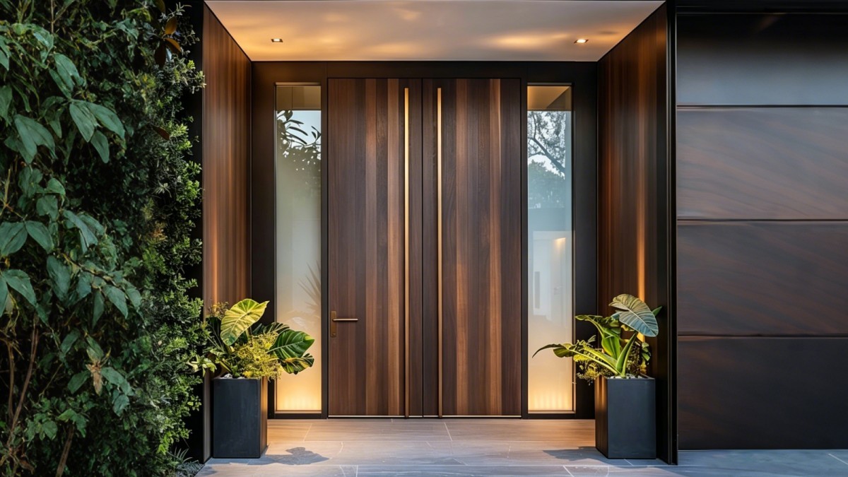 Decorative UV transfer finish for aluminum entrance doors