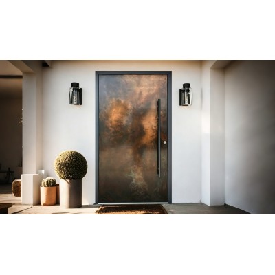 Armored Flat Panel Aluminum Entry Door for Office & Villa Projects | BLOSSOM CHEER