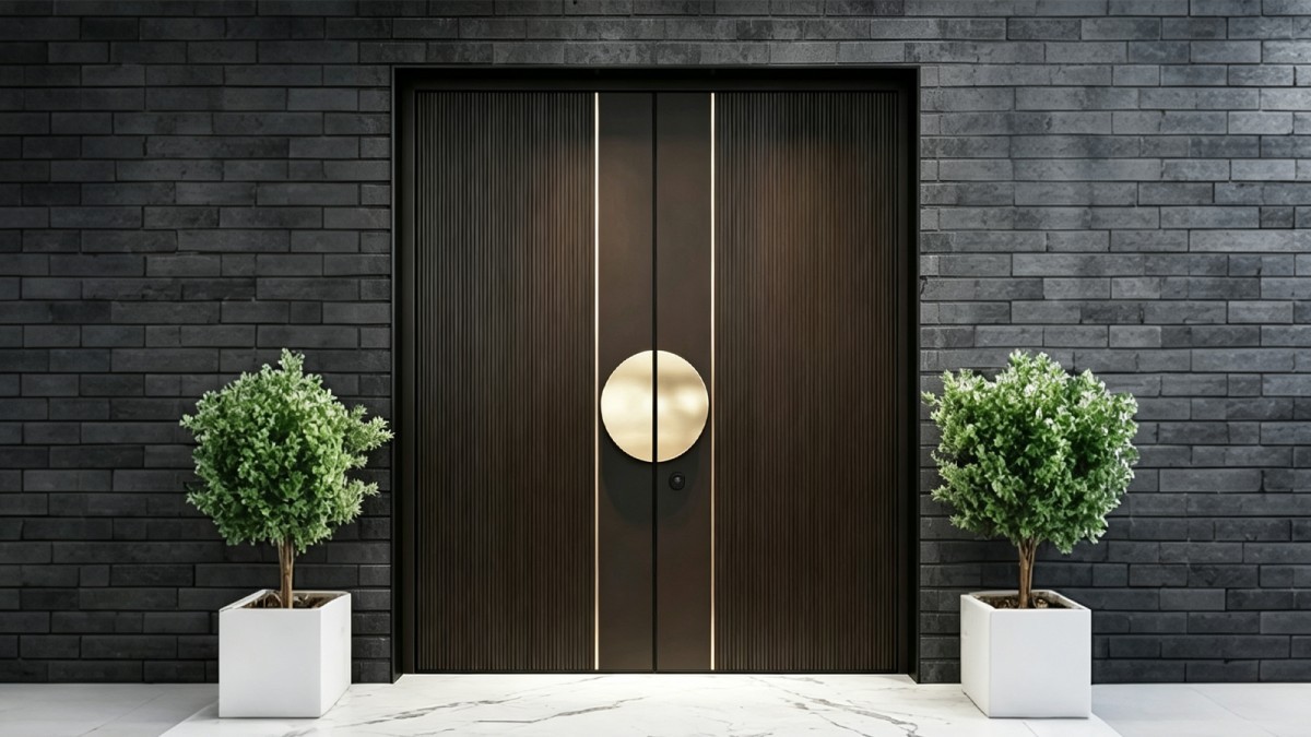 Sunken engraving cast aluminum door panel reference