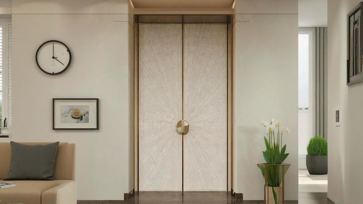Dark tone veneered cast aluminum door for premium facade design