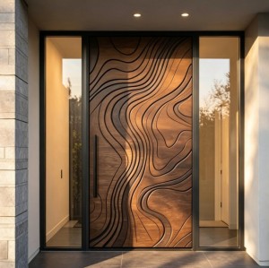Relief Engraved Cast Aluminum Entry Door | Custom CNC Pattern