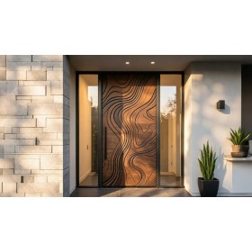 Relief Engraved Cast Aluminum Entry Door | Custom CNC Pattern