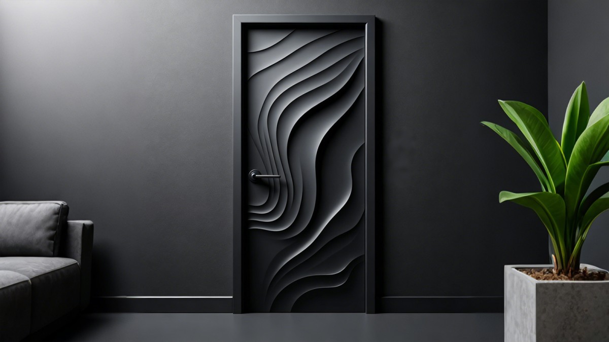 Artistic relief aluminum entry door for hotel or villa project