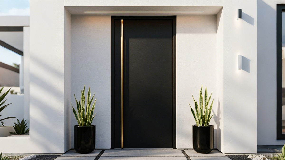 Korean-style fluorocarbon stainless steel flat panel door view 7