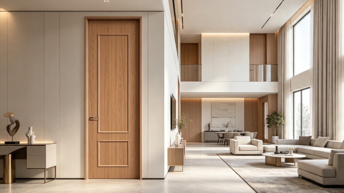 Paint-free moulding line interior wood door view 6
