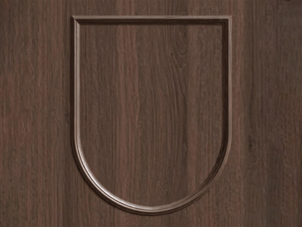 Round arc moulding line profile for paint-free interior wood door