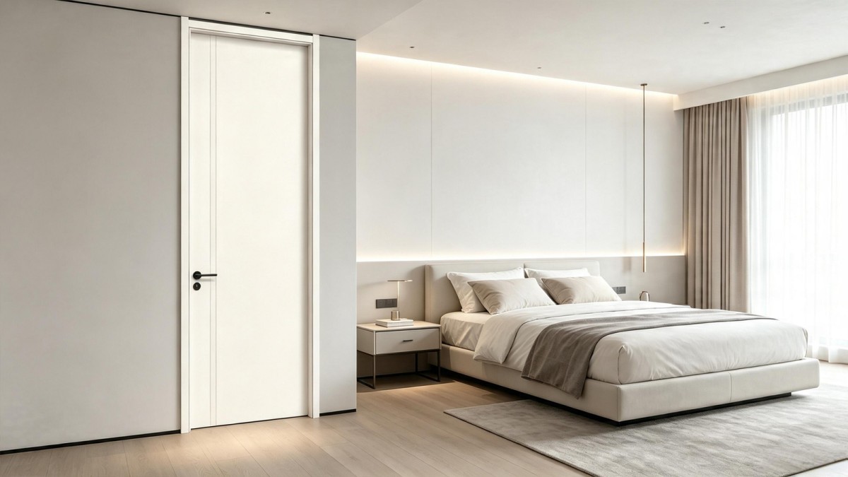 Synchronized embossed paint-free interior wood door view 2