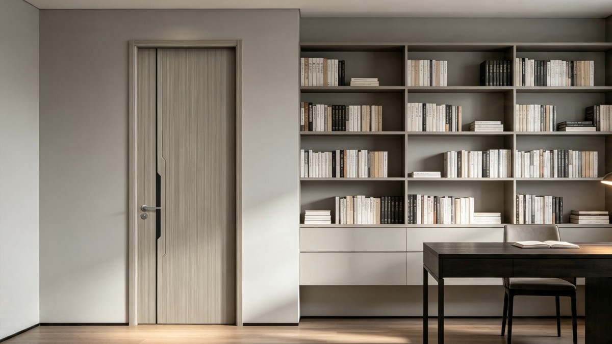 Synchronized embossed paint-free interior wood door view 5