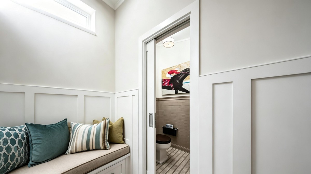 YE12 wood door and YE11 aluminum frame micro-gap pocket door product view