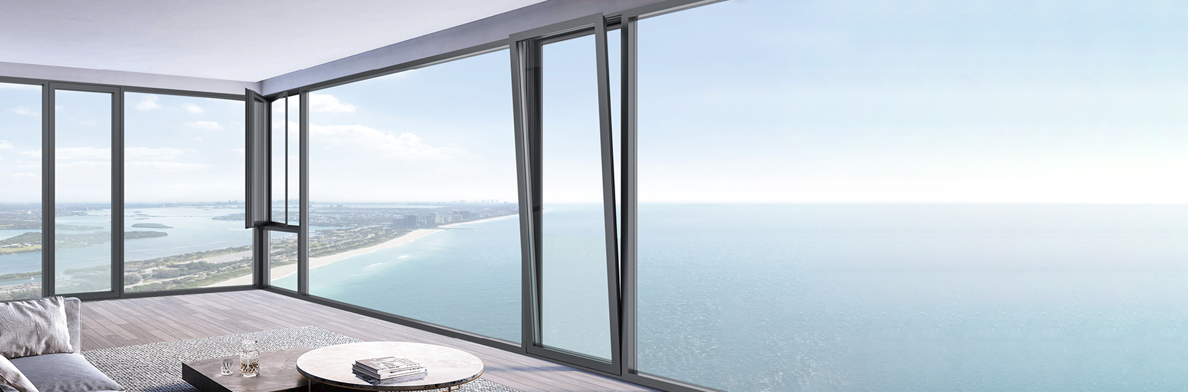 BC-110 thermal break aluminum casement window profile system
