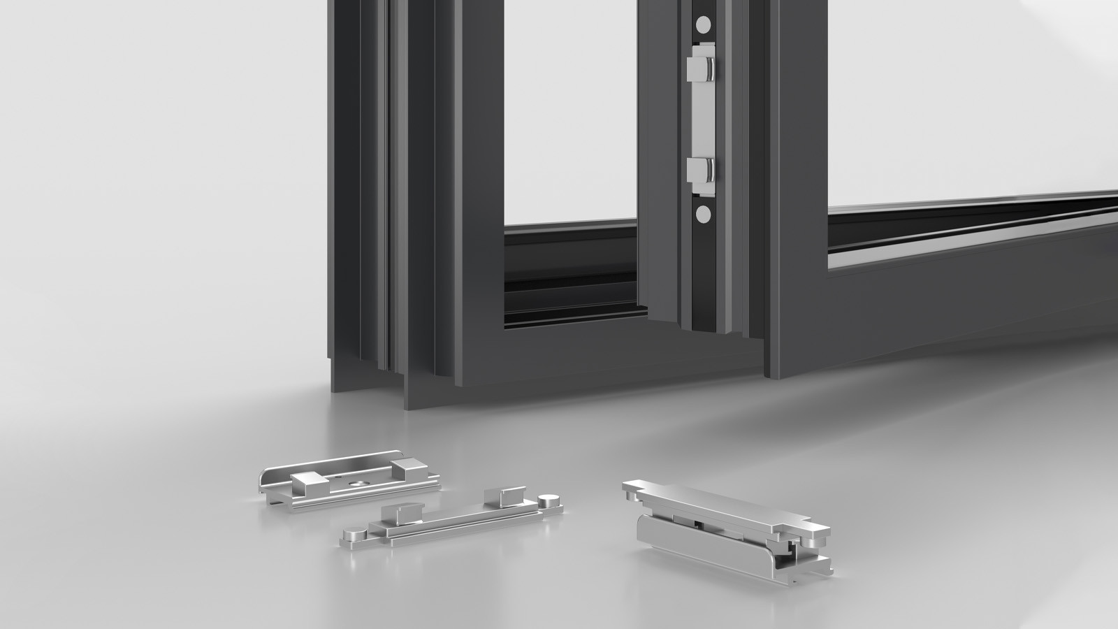 Multi-point anti-pry locking hardware for the BC-110 aluminum window