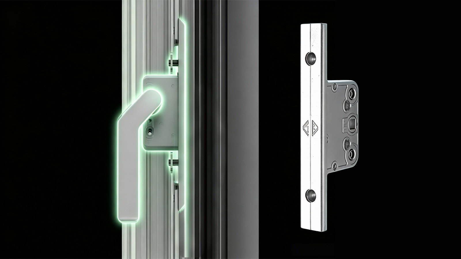 Minimalist baseless window handle and concealed transmission hardware